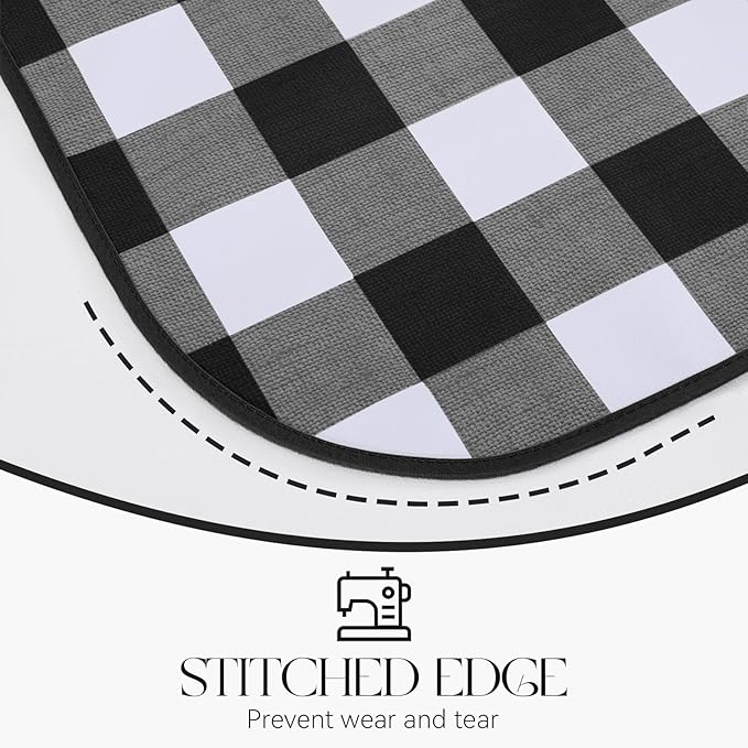 MOSAYT Rectangle Vinyl Tablecloth, 100% Waterproof Buffalo Gingham Plastic Table Cloth, Heavy Duty Wipeable Table Covers for Picnic, Outdoor, Camping - 54 x 108, Black