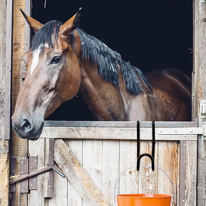 4 Inch Tack Hook Over Rail Bridle Hooks Heavy Duty Horse Water Bucke (2PCS)