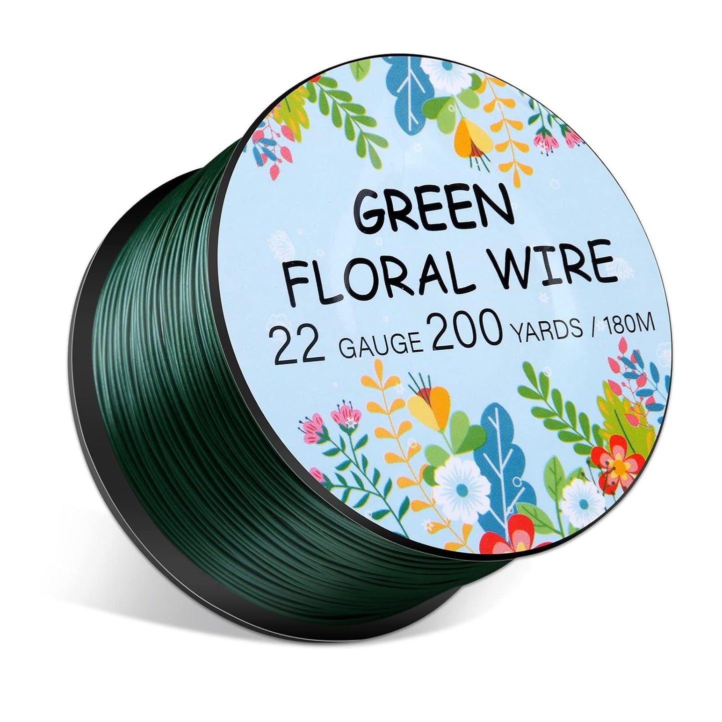 Floral Wire 22 Gauge Flower Wire for Craft, 200 Yards Green Flexible Paddle Florist Wires for Flower, Green Florist Wires Christmas Wreaths Tree, Garland Floral Flowers Arrangements, and Wreath Frame
