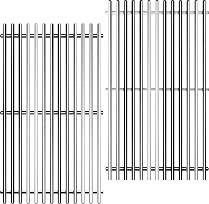 9MM 304 Stainless Steel Grill Grates for Weber Spirit E-210 E-220 S-210 S-220 Gas Grills with Front-Mounted Control 7637 Grill Replacement Parts for Weber Spirit I & II 200 Series 17.5 inch