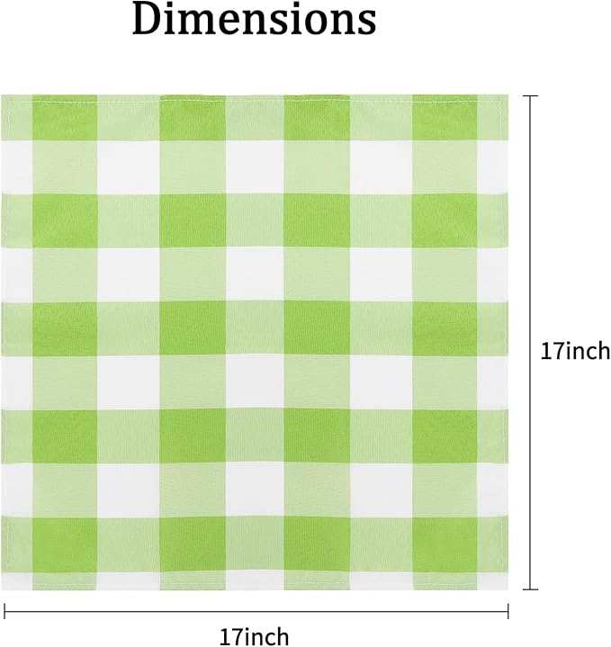 Buffalo Plaid Table Napkins Set of 100 Checkered Cloth Napkins 17x17 inch Washable Dinner Gingham Pattern Napkins Soft Napkins for Wedding Party Dining Banquet(Emerald and White)
