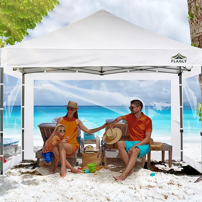 Instant Canopy Sidewalls for 10x10 Pop Up Canopy Tent, 300D Waterproof Material for Outdoor Events, Vendor Booths, and Privacy (Sidewalls Only, Canopy Not Included) (White, 10x10ft-clear Window)