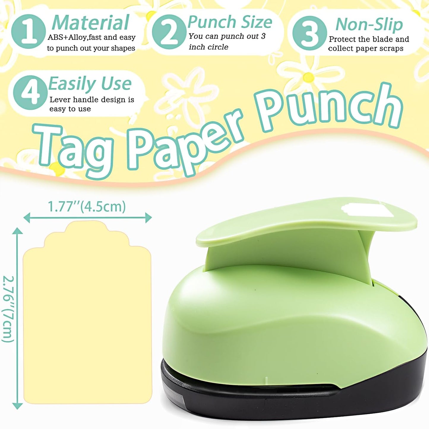 Tag Hole Punch 3 inch Tag Puncher TagCutter Tags Punches for Paper Crafts Gift Tags Punch Cutter Tag Maker TagPaper Punch