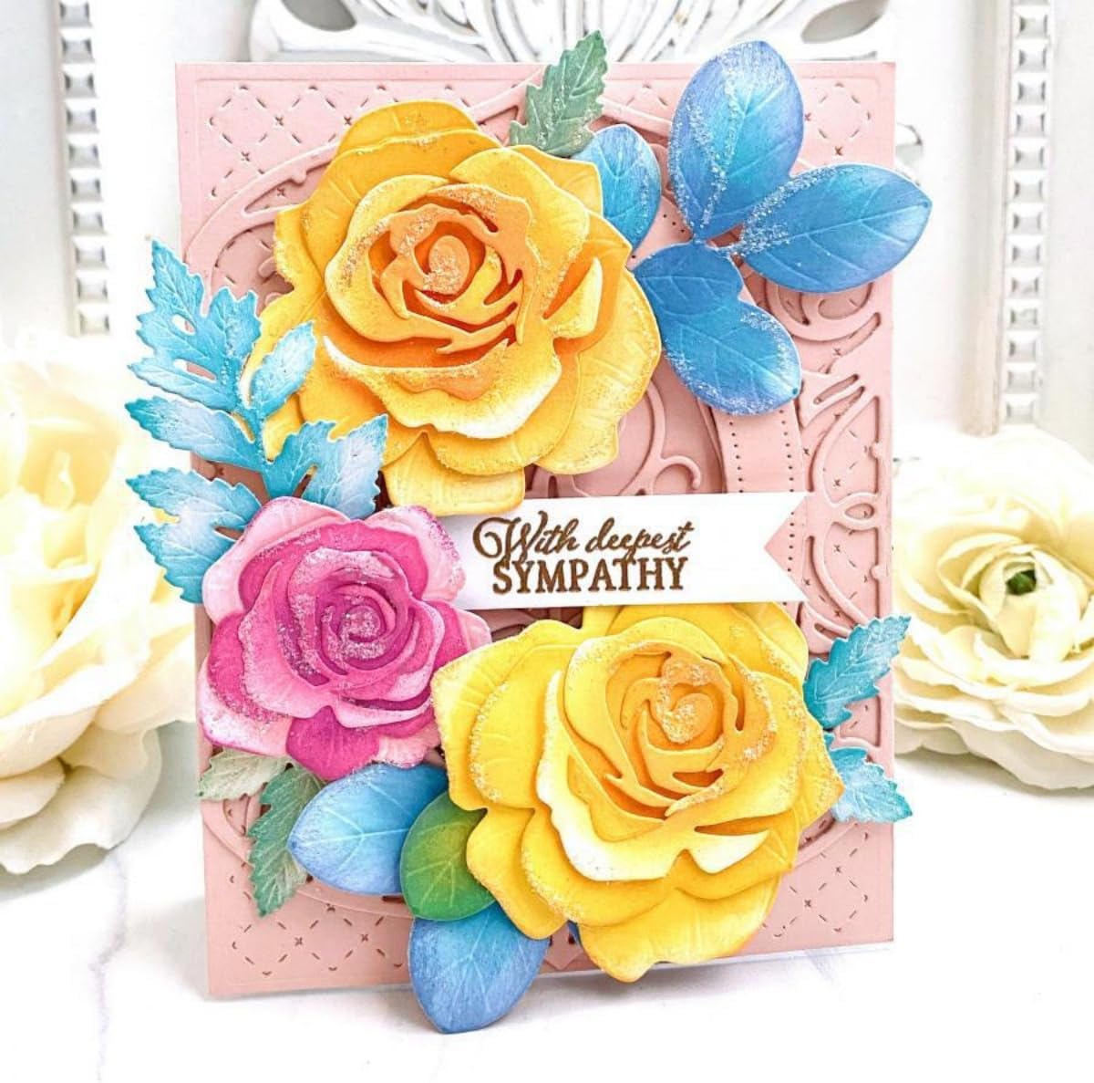 Cutting Dies Metal Stencils Scrapbooking Tools DIY Embossing Template for Paper Card Making Album Arts Crafts Supplies (Flower Set A-10.2x14.3cm)