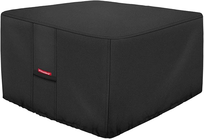 Porch Shield Fire Pit Cover - Waterproof 600D Heavy Duty Fade Resistant Square Patio Fire Pit Table Cover Black - 50 x 50 inch