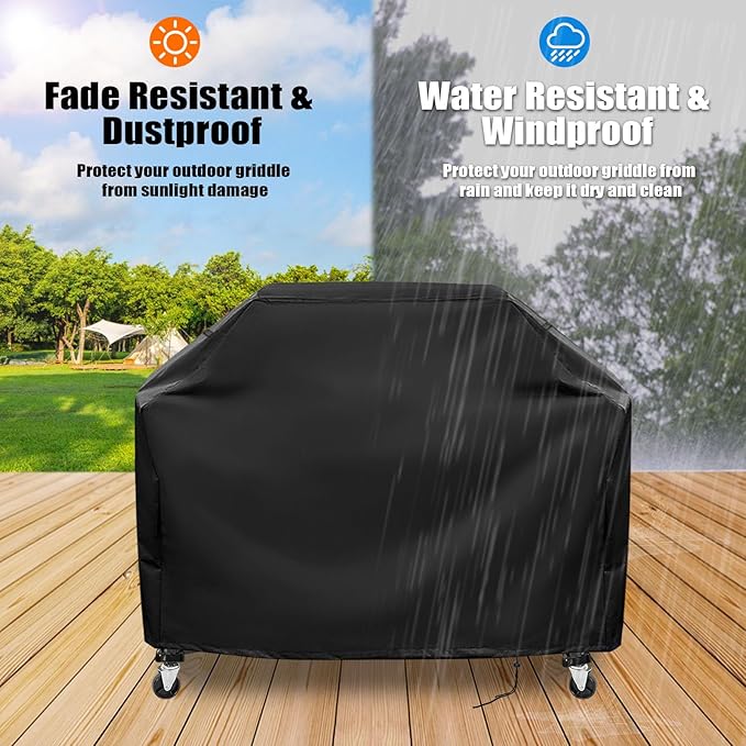 Grill Cover for Captiva Designs 4-Burners Propane Gas BBQ Grill, Waterproof Cover for Protecting Outdoor Griddle/Propane Griddle/Gas Grill