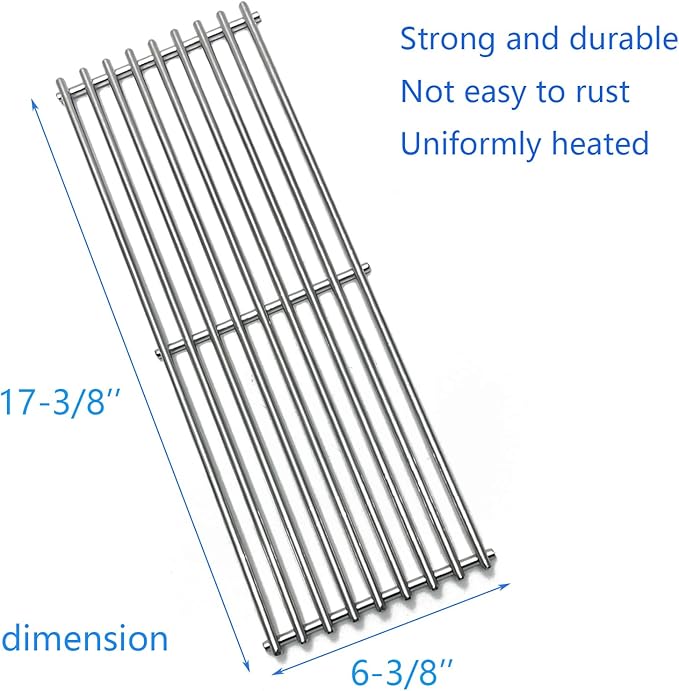 17-3/8” Stainless Steel 5 Grid Grates for Broil King Baron 540,590 590-S,Huntington 6133-84, 6133-87 6130-54, 6130-57 Broil-Mate 7130-64, 7133-64 Sterling 5130-54, 5130-64 Gas Grill