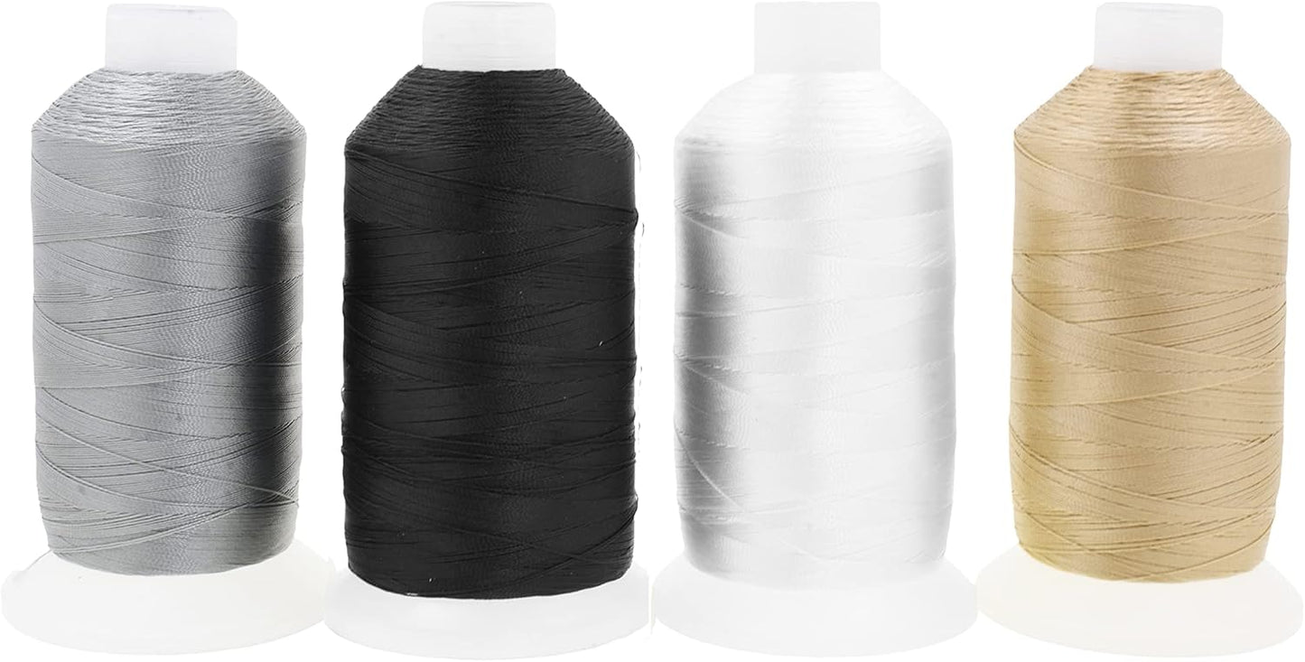 Mandala Crafts Neutral Heavy Duty Thread - 6000 Yds Tex 90 Thread - Bonded Polyester Thread Outdoor Marine Upholstery Threads