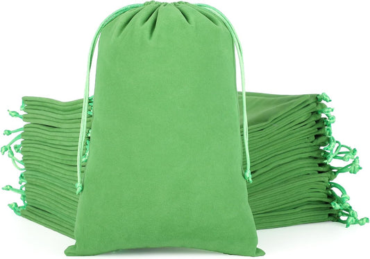 Velvet Drawstring Jewelry Bag, 50Pcs Green Dice Bag, 7x10, Or Wrapping Halloween Party Favors, Small Bussiness, Toys, Board Game