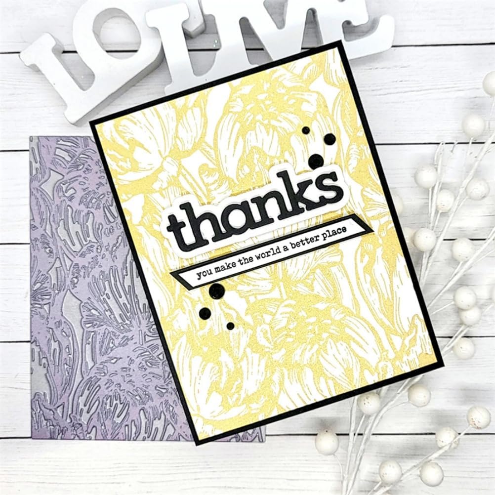 Metal Cutting Dies DIY Embossing Stencil Template Scrapbooking Card Making Mold Photo Album Arts Crafts Tools (Happy Thanks Love Enjoy- 9.6x9.3cm)