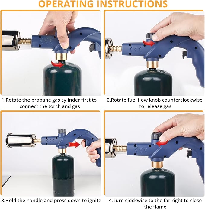 Propane Torch Weed Burner，Weed Torch - Flame Thrower Fire Gun Grill Gun, Blow Torch，Charcoal Lighter Campfire Starter