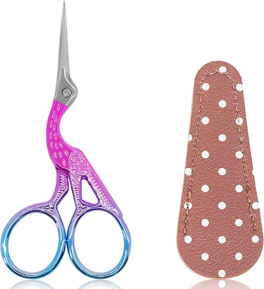 BIHRTC Small Embroidery Detail Shears Crafting Scissor Sharp Tip Stainless Steel Scissors 3.6Inch Needlework Scissors for Cross Stitch Cutting Sewing Handcraft Craft Art Work