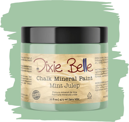 Dixie Belle Paint Company Chalk Finish Furniture Paint - Mint Julep (16oz) - Matte Mint Green Chic Chalk Mineral DIY Furniture Paint