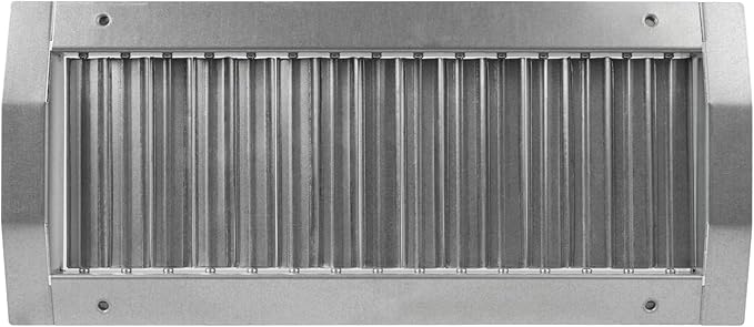Repa Market 13" x 5" Inch Air Exhaust Grille for Round Ducts - Adjustable Louvre Blade - Galvanized Air Supply Vent Cover - Side Fit Round Surface Canal Ducting from 9.84" to 35.43" Inches