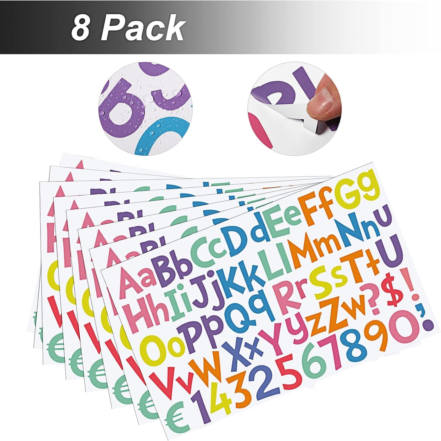 TaoBary 544 Pcs 2 Inch 16 Sheets Large Letter Stickers, Upper and Lower Case, Adhesive Vinyl Alphabet Sticker for Bulletin Board, Poster, Bottle, DIY, Notebook(Macaron Tone,2 Inch)