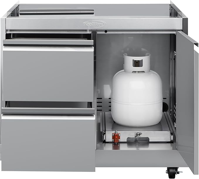 KoolMore Outdoor Kitchen 30 in. BBQ Liquid Propane Grill with Cabinet in Stainless-Steel (KM-OKS-BQ30-BQ30CAB)
