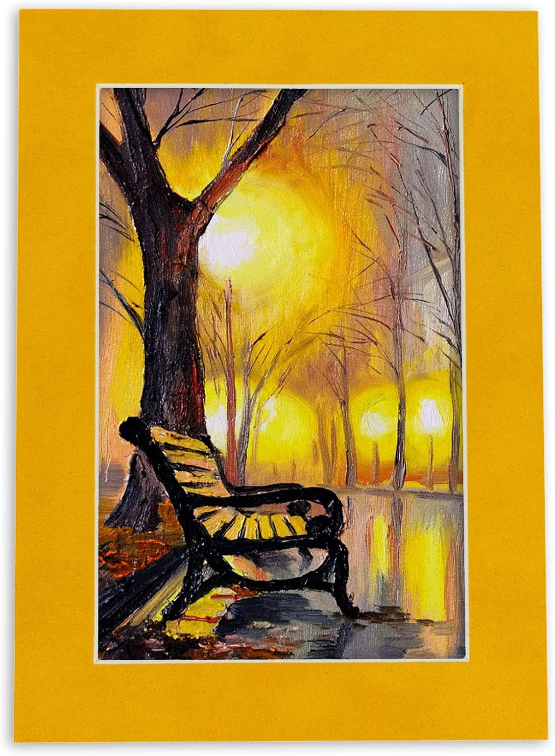 11x14 Mat Bevel Cut for 8.5x11 Photos - Acid Free Bright Yellow Precut Matboard - For Pictures, Photos, Framing - 4-ply Thickness