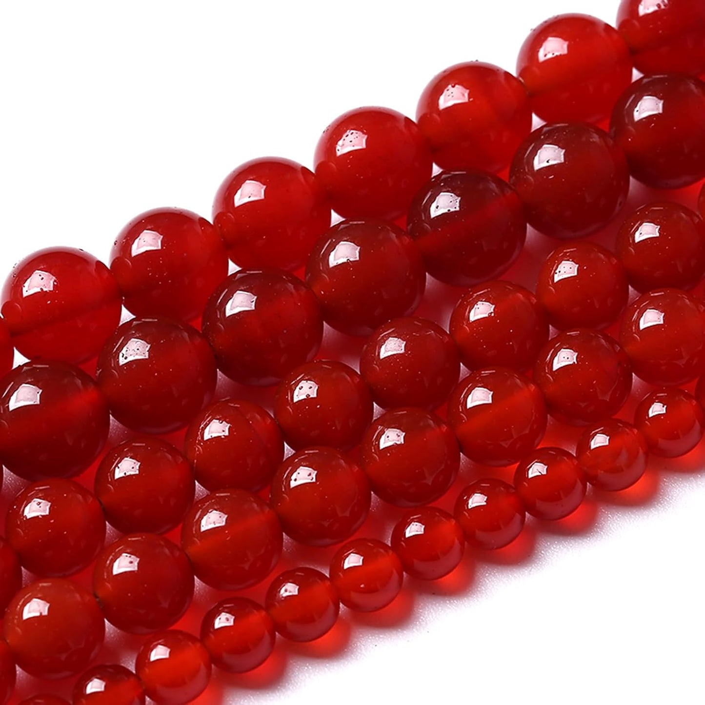 12MM 32pcs Semi-Precious Red Agate Beads Natural Stone Round Loose Beads for Jewelry Making DIY Bracelet Necklace 1 Strands 15"