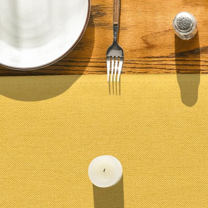 Artoid Mode Yellow Table Runner, Seasonal Summer Fall Washable Kitchen Dining Table Decoration for Home Party Decor 13x72 Inch