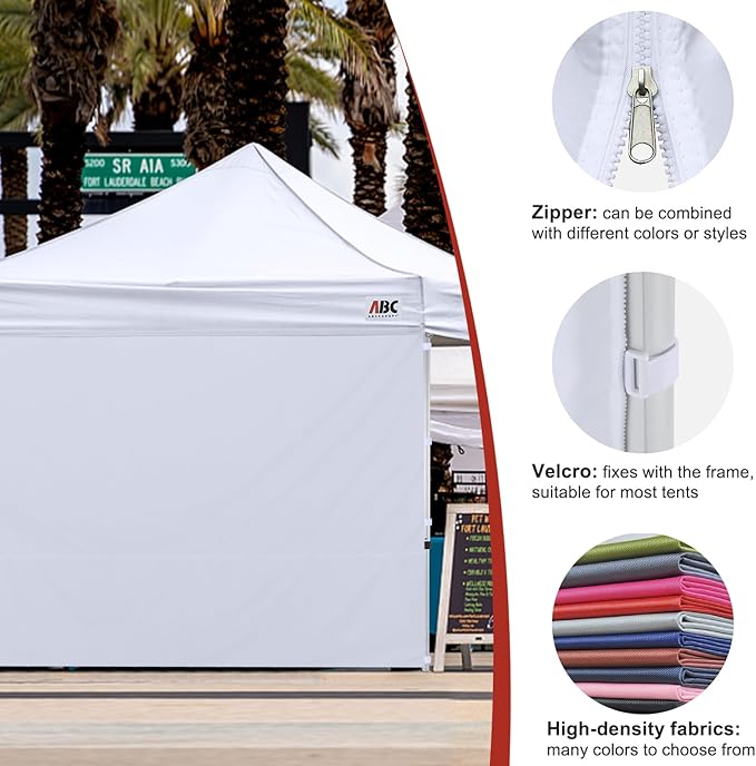 ABCCANOPY Instant Canopy SunWall 10x10 FT, 1 Pack Sidewall Only, No Frame or Top, Blue