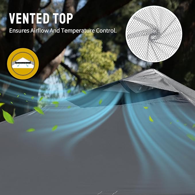 CROWN SHADES 10x10 Pop Up Canopy - Beach Tent with One Push Setup - Easy Outdoor Sun Shade Shelter for Events, Parties - Gazebo with STO-N-Go Cover Bag, Silver Coated Top,Light Gray