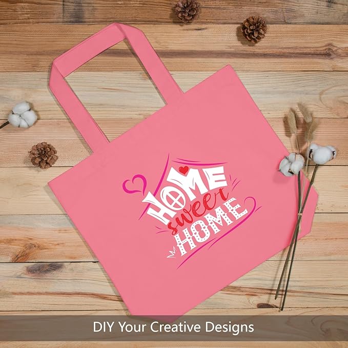 TOPDesign 3-Pack Super Strong Large 12oz Cotton Canvas Tote Bags, Reusable Grocery Shopping Cloth Bags, Fashionable Two-Tone Totes for Crafts, DIY Your Creative Designs