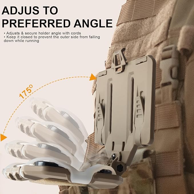 Plate Carrier Accessories Tactical Gear Molle Vest Phone Chest Mount Holder Agilite - Fits Screen Size 4.7"-6.7"(Coyote Brown)