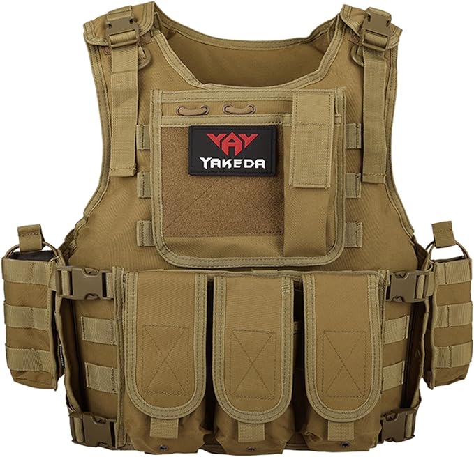 YAKEDA Adjustable Tactical Airsoft Training Vest | Camping, Fishing, Hunting,Gift for Halloween and New Year