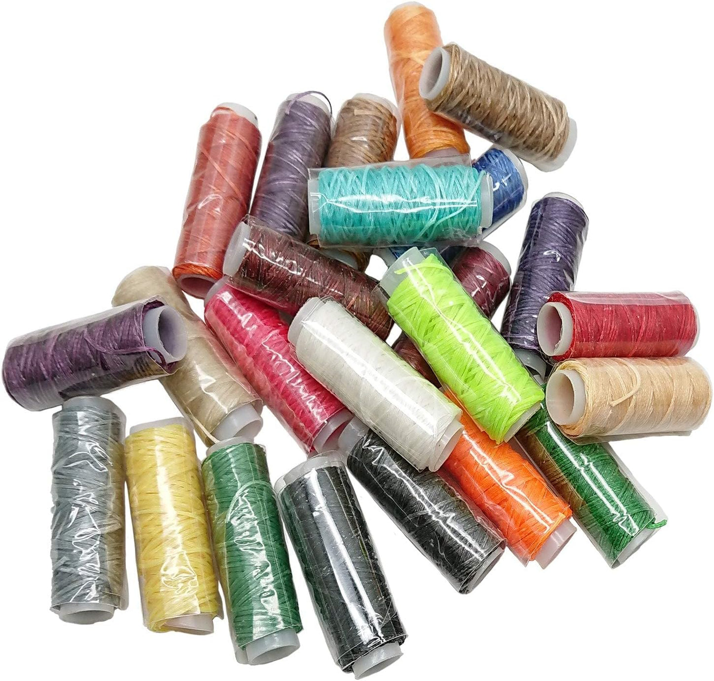 24 Colors Waxed Thread, Leather Sewing Thread,Hand Stitching Thread for Hand Sewing Leather and Bookbinding, 13Yards Per Color