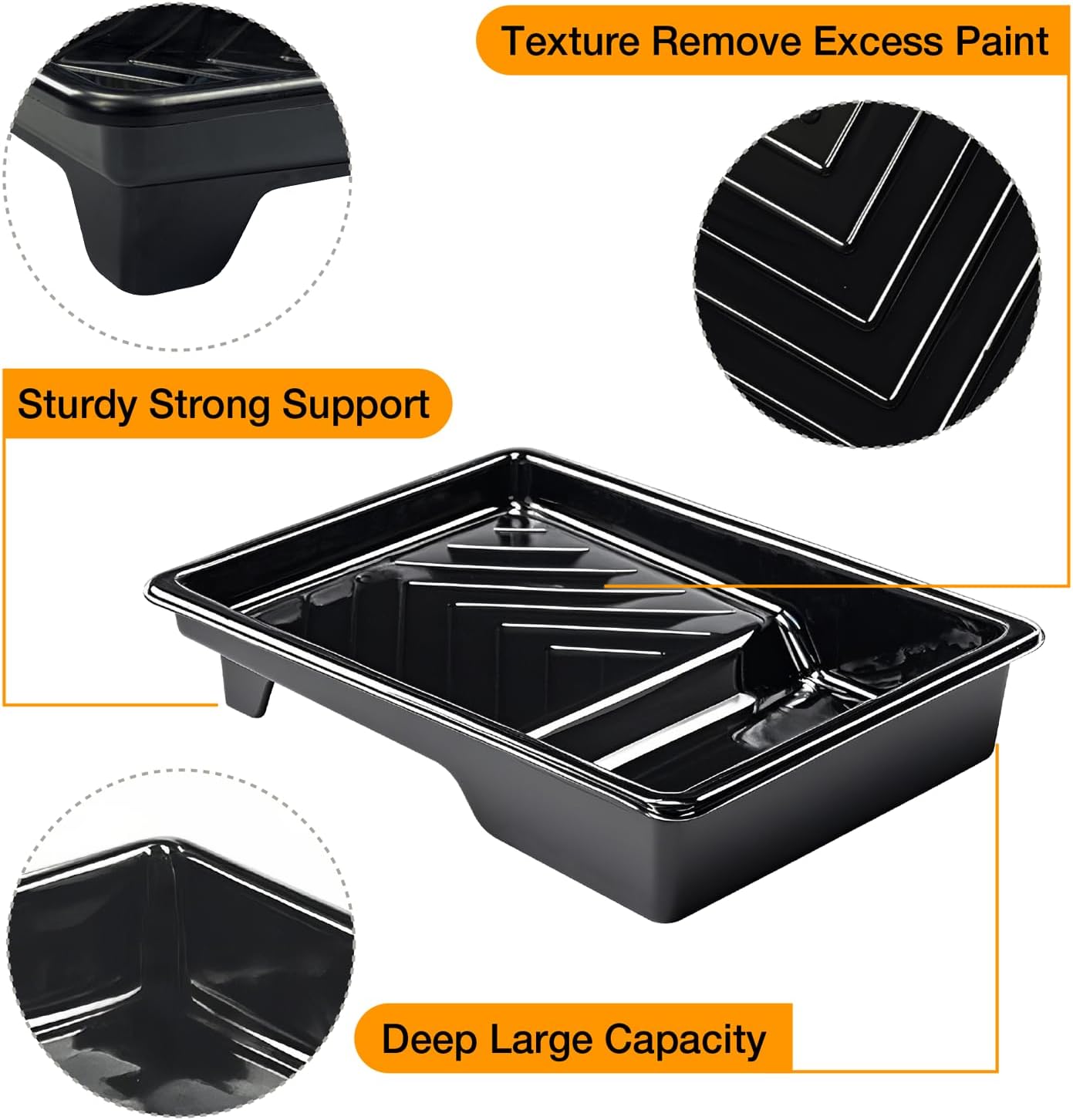 Great Andrew 12 Pack Paint Tray Liners 7 Inch, 1 PC Sturdy Plastic Tray with 11 PCS Disposable Paint Tray Liners, Paint Roller Trays, Paint Pan Liners for DIY Painting Projects, Walls, Furniture