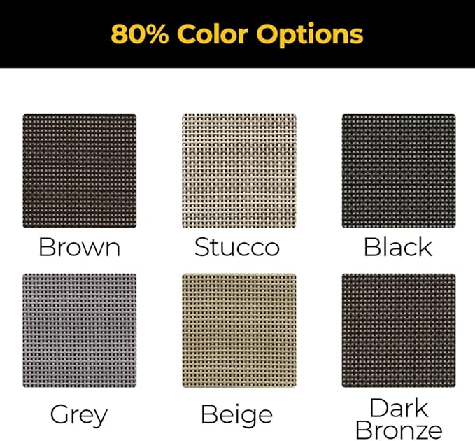 Custom Solar Screens for Windows Exterior 80% Shade - Pre-Framed Solar Window Screen Mesh - Home Improvement for Reduced Glare & Heat - UV Blocker Fabric - Fully-Assembled & Ready to Install