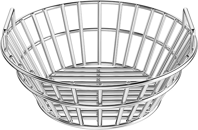 onlyfire Charcoal Ash Basket Fits Medium Big Green Egg, Stainless Steel Charcoal Holder with Handles, Grilling Accessories for Better Airflow