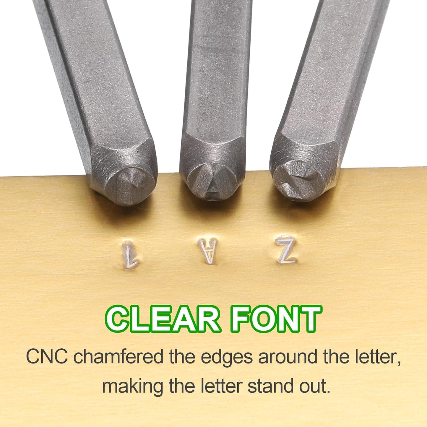 HARFINGTON 36pcs Metal Stamping Kit 5/64" (2mm) Steel Uppercase Letter and Number Punch Set (A-Z / 0-8 / "&" Symbol) Punch Press Tool with Case for Imprinting Metal Plastic Wood Leather