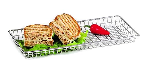 G.E.T. 4-835809 Metal Rectangular Wire Serving Tray Stainless Steel Wire Baskets Collection