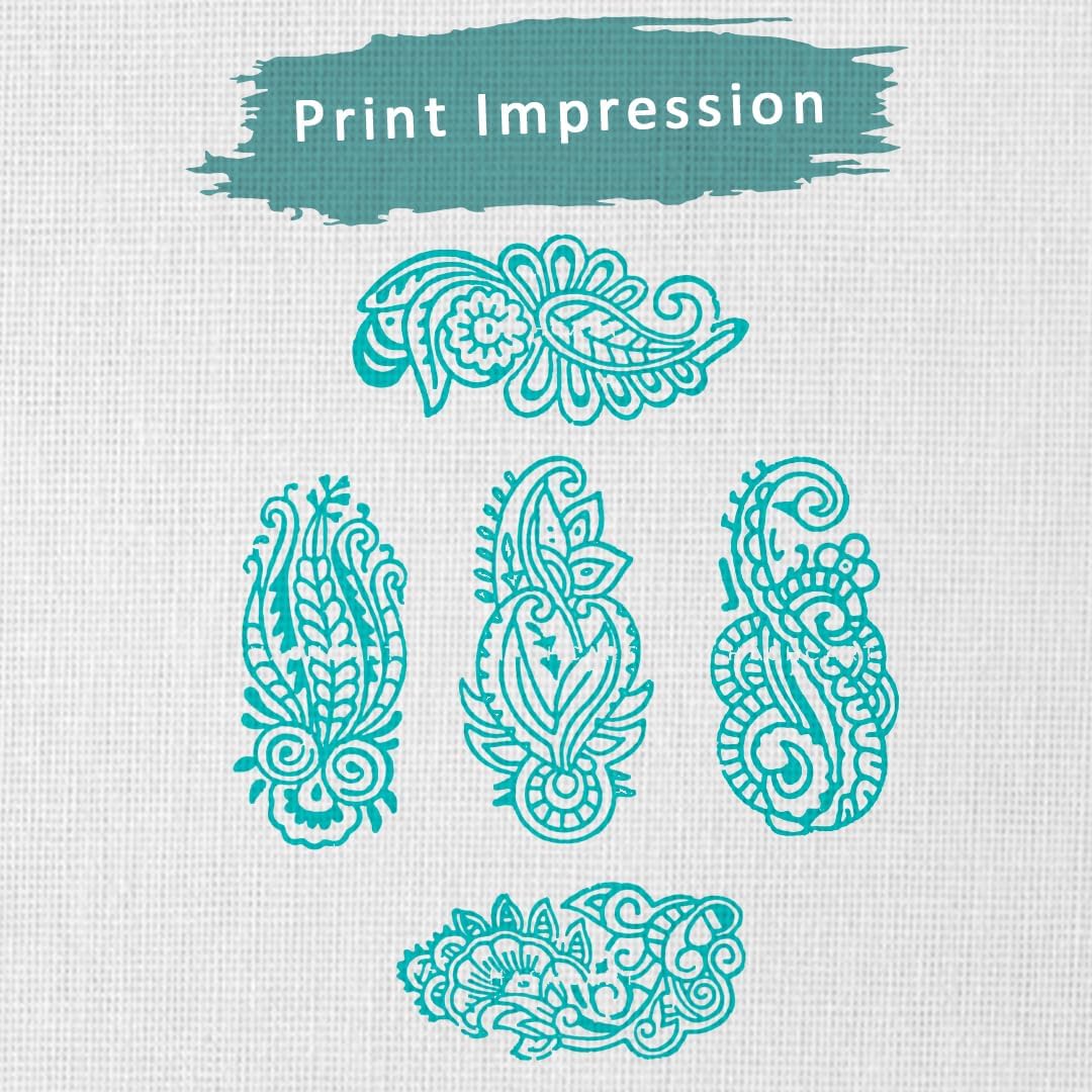 Wood Block Stamp - Handmade Wooden Printing Block, Set of 5 - Wooden Pottery Stamps for Blocks Printing - Wood Blocks for Crafting on Fabric, Clay & Henna Tattoo Hashcart®