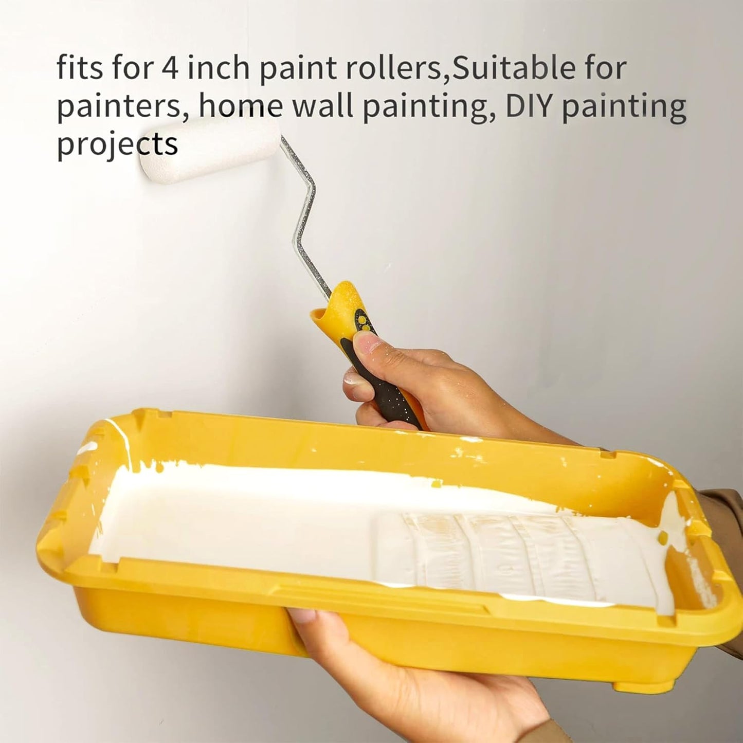 Voomey Paint Roller Tray,4 inch Plastic Paint Tray,5pcs,Easy to Clean Paint Pans Trays for Wall Painting, DIY Projects, and Home Renovation