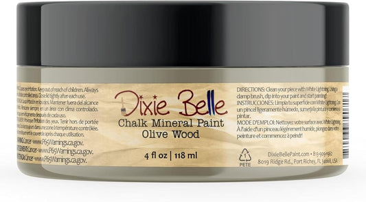 Dixie Belle Paint Company Chalk Finish Furniture Paint – Olive Wood (4oz) – Matte Chic Chalk Mineral DIY Furniture Paint