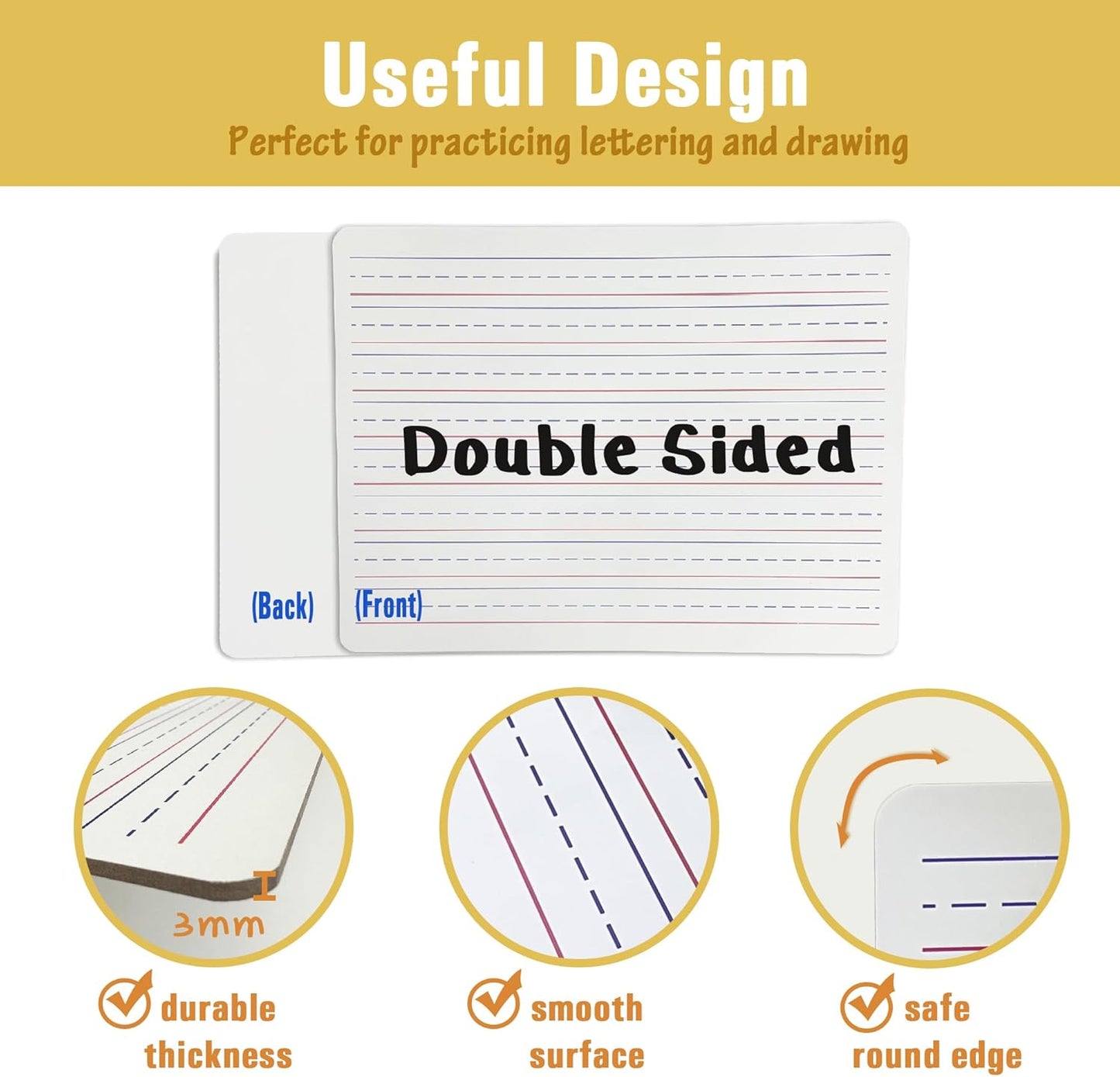 Small Dry Erase Lapboard Set - 6 Pack, 9 x 12 Inches Double Sided Personal White Boards with 6 Markers and 6 Dry Erasers - Perfect for Student, Teacher, Classroom, Office and Meeting