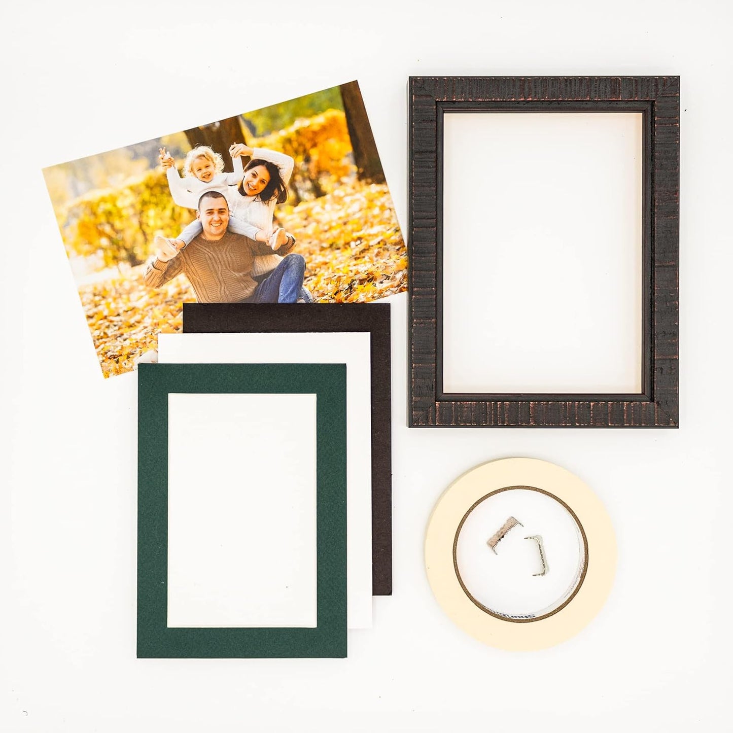 11x14 Mat Bevel Cut for 8.5x11 Photos - Acid Free Forest Green Precut Matboard With Backing Board and Crystal Clear, Self Seal Photo Mat Bag - For Pictures, Photos, Framing - 4-ply Thickness