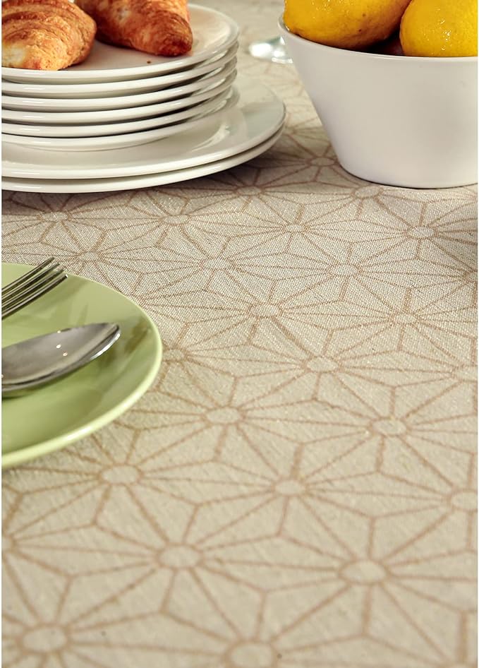 patdrea Designer Vintage Linen Small Table Cloth for Rectangle Table,French Floral Durable Breathable Tablecloth,Dacorative Cover for Kitchen Dining,Christmas,Thanksgiving,55"x71"-Cudillero