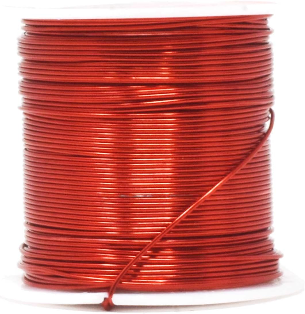 Mandala Crafts 20 Gauge Anodized Aluminum Craft Wire for Jewelry Making - 450 FT Colored Flexible Silver Black Gold Purple Red Kelly Green Wire - Bendable for Bonsai Armature Crafting Sculpting