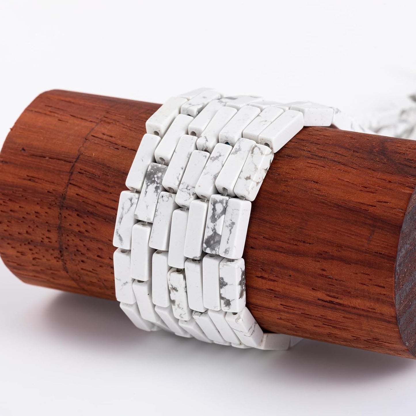 Natural White Turquoise Rectangle Tube Beads 4x13mm 38cm/str Loose Semi Gemstone Stone Beads for Making Bracelets Necklace Earrings