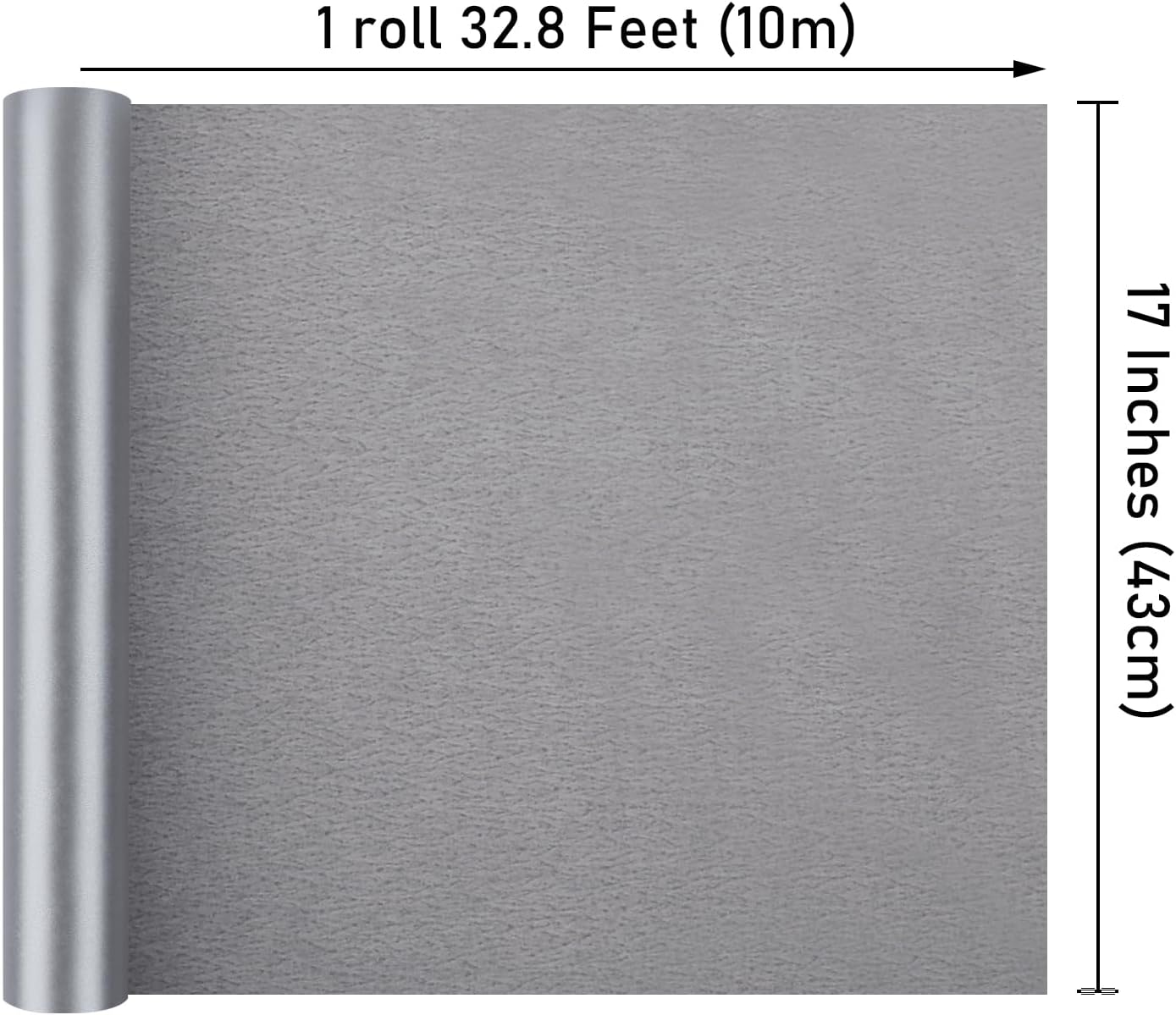 NESCCI Silver Matte Wrapping Paper,Solid Color Pearly-Lustre Paper,Gift Wrapping Paper,Perfect for Wedding,Valentine's Day,Birthday, Christmas,Baby Shower,DIY Bouquet (17 Inches X 32.8 Feet)