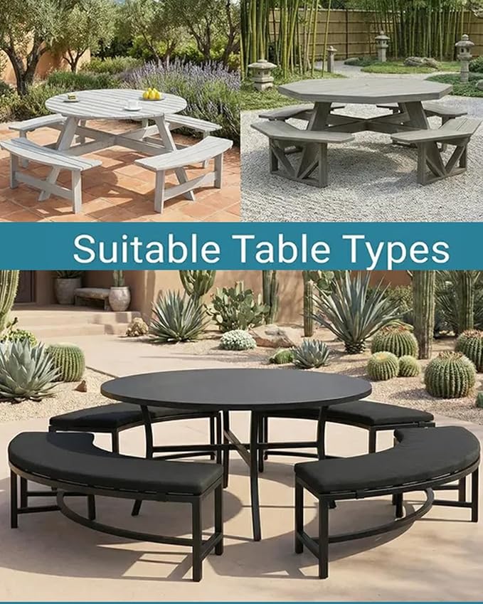 Waterproof Octagon Picnic Table Cover, Fits 90 Inch Outdoor Patio Table Cover for 8-Sided Tables, Heavy Duty 420D Outdoor Furniture Cover, 90.5"D x 25"H