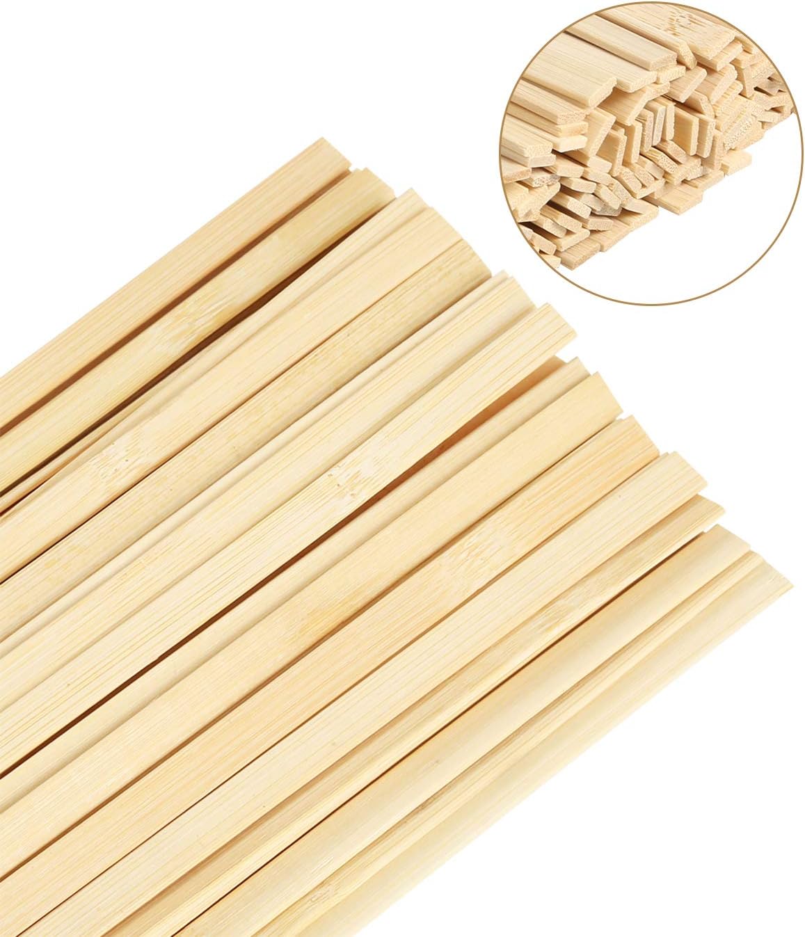 Pllieay 30 Pieces Bamboo Sticks Wooden Craft Sticks Extra Long Sticks for Crafting (15.7 Inches Length × 3/8 Inches Width)