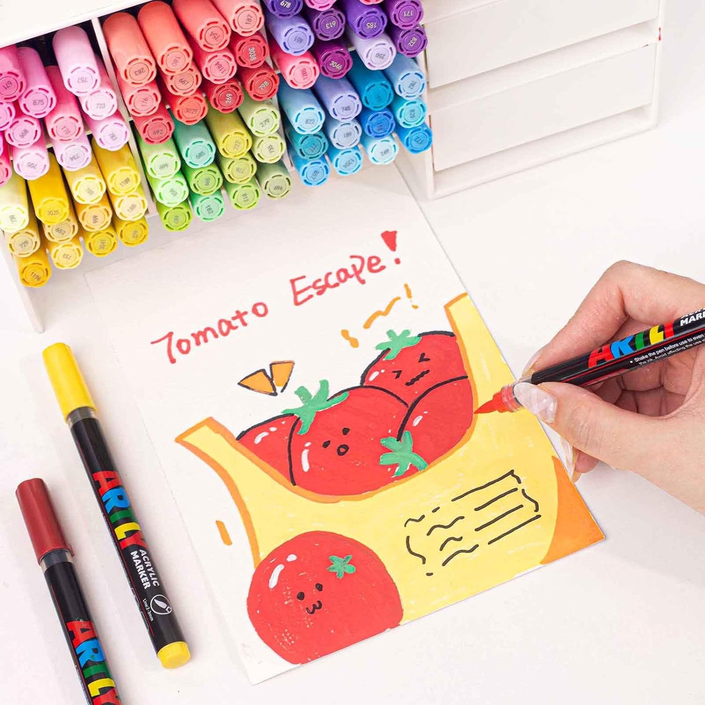 Acrylic Paint Markers, Acrylic Paint Pens, Fabric Markers for Textile, Rock, Glass, Wood, Paper, Ceramic, Canvas DIY Art Supplies Kit for Kids and Adults (240)