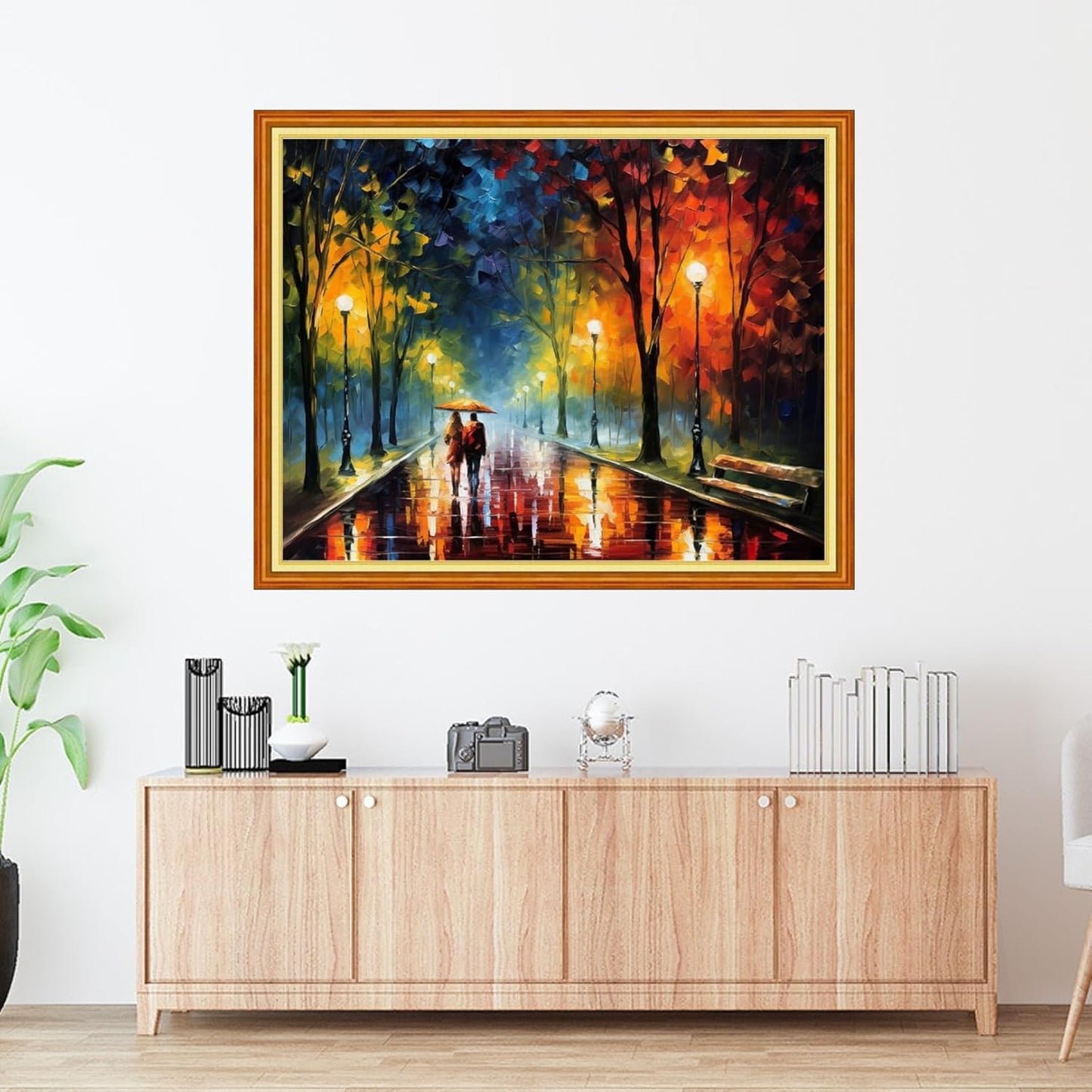 Foxdiviy Stamped Cross Stitch Kits Full Range of Embroidery Needlework Starter Kits for Beginners Adults 11CT Embroidery Patterns Art Crafts DIY Needlepoint Kits-Strolling Night Scenery 16x20 inch