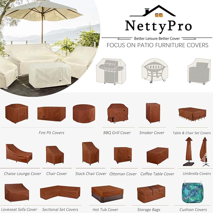 NetttyPro Electric Smoker Cover for Outside Masterbuilt Smoker 40 inch, Outdoor Waterproof Heavy Duty Square Vertical Small Grill Cover, Black