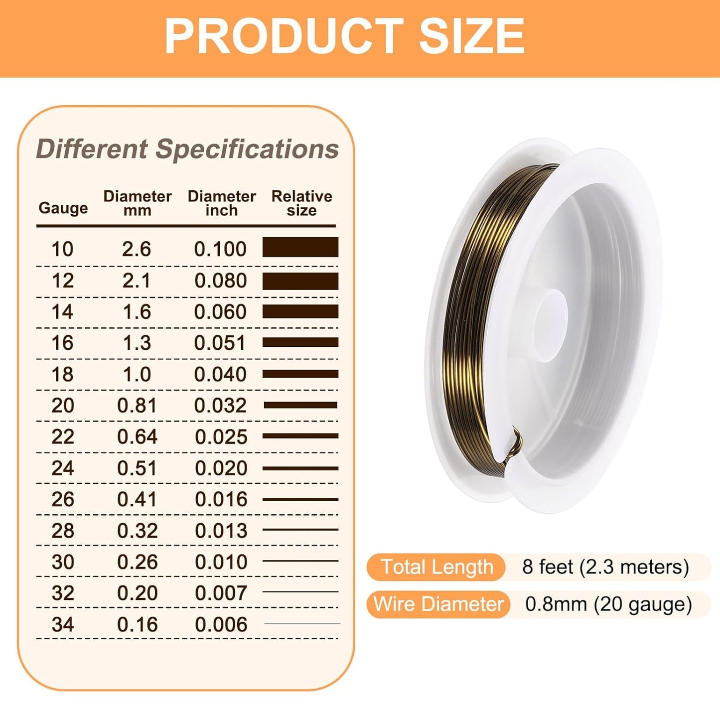 HARFINGTON 8ft Jewelry Wire, 20 Gauge (0.8mm) Brass Craft Soft Metal Tarnish Resistant Copper Beading Wire for Jewelry Making Supplies Crafting, Ancient Blue