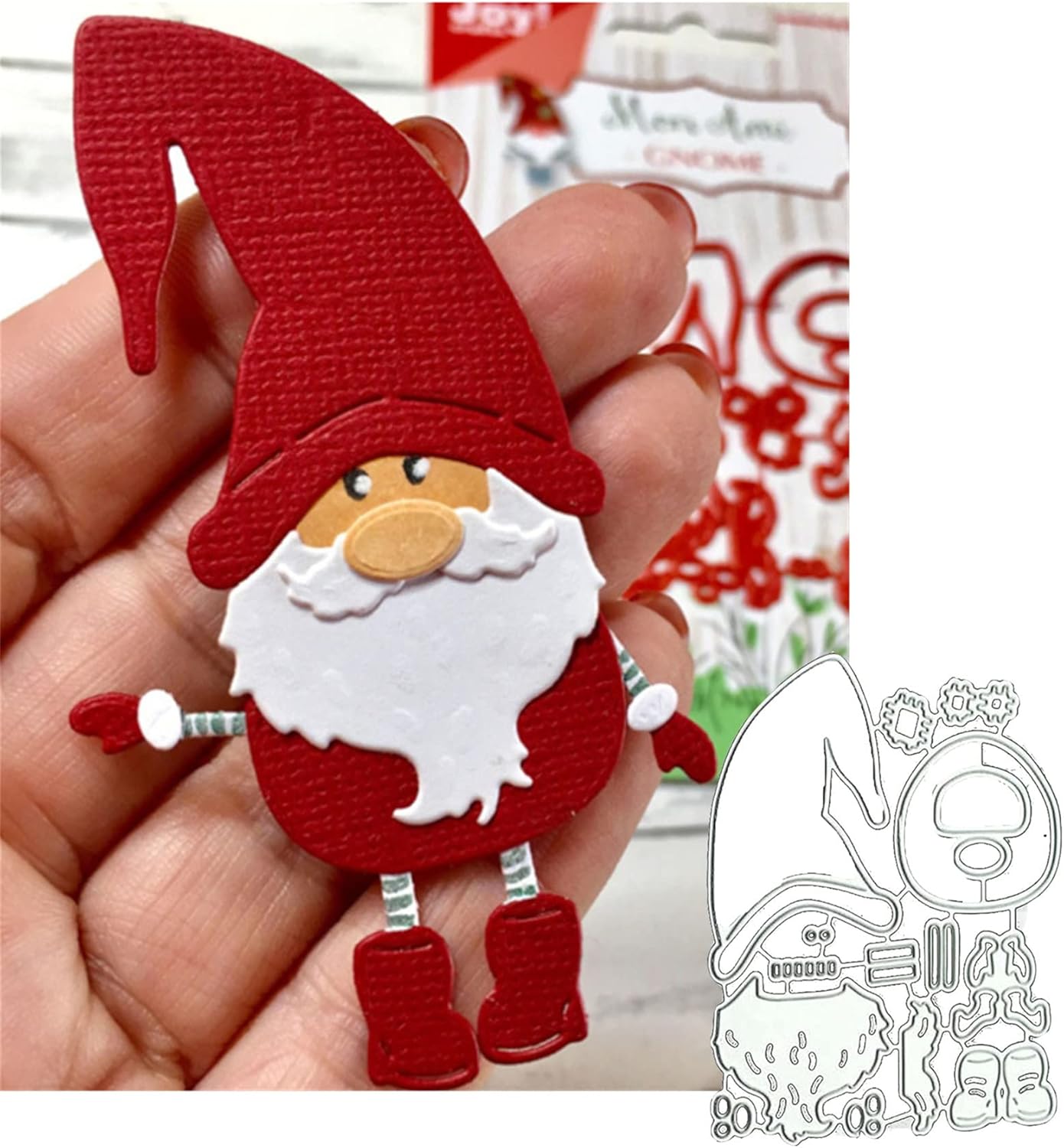 Metal Cutting Dies DIY Merry Christams Embossing Stencil Template Scrapbooking Card Making Mold Photo Album Arts Crafts Tools(Santa Claus Doll-10x8cm)